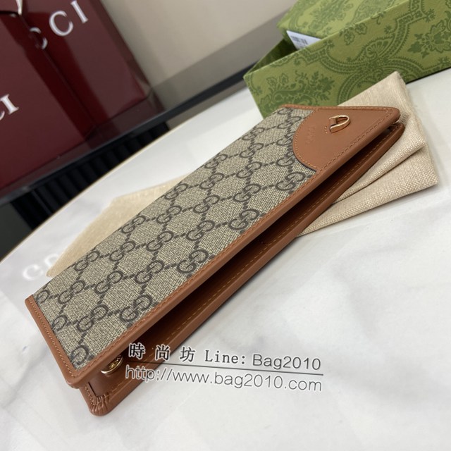 Gucci專櫃古馳最新款Emblem系列翻蓋長夾錢包 jh2411型號：821802